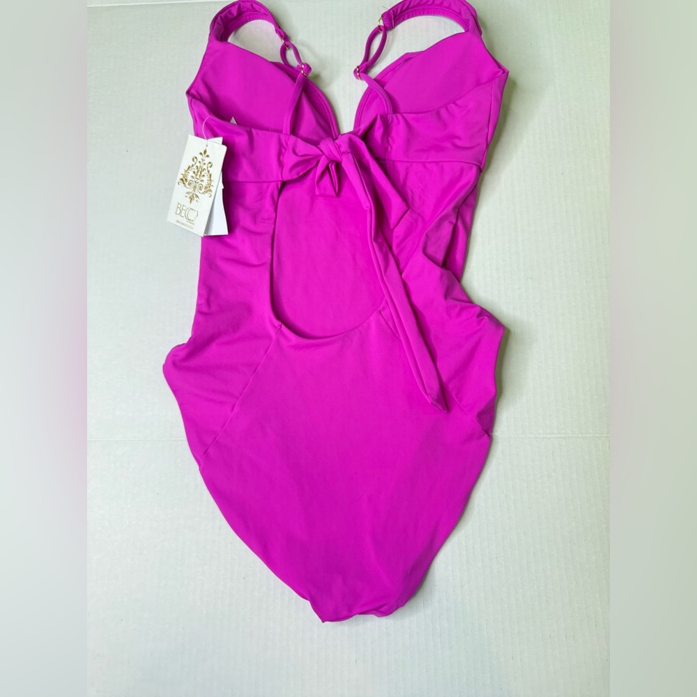 BECCA by Rebecca Virtue Color Code V Wire One Piece Swimsuit New With Tags Pink - Picture 8 of 12